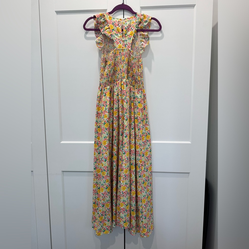 MELLODAY Floral Maxi Dress with Smocked Bodice - Picture 2 of 2